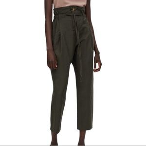 Women’s Zara High Waisted Paper Bag Trouser Medium
